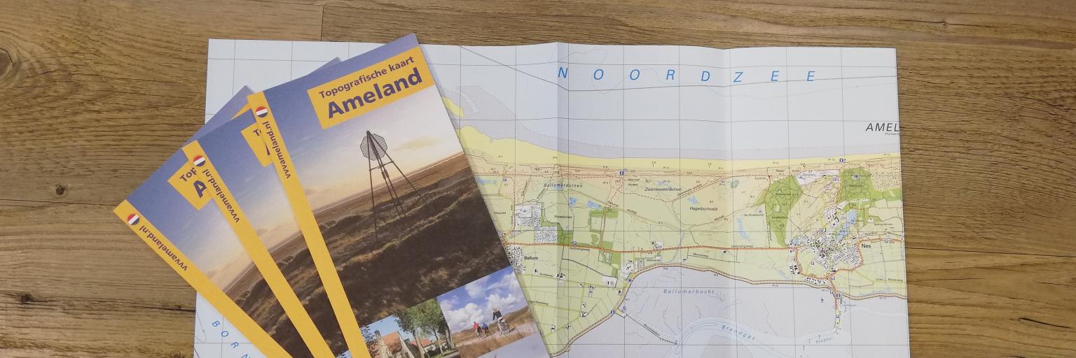 Rabatt auf eine topografische Karte beim kauf eines Wanderroutenführers - VVV Ameland 